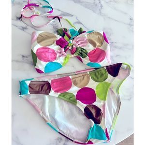 Radio Fiji polka dot Bikini bandeau Swim Set